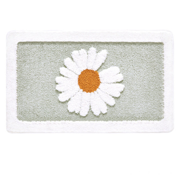 Tapis de bain sans glissement de marguerite tapis de bain épaissi pour la salle de bain absorbant de salle de bain ultra douce tapis tapis de chevet en microfibre moelleux